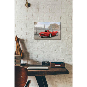 'A Ride in Paris III Red Car' by Marco Fabiano, Canvas Wall Art,18 x 12