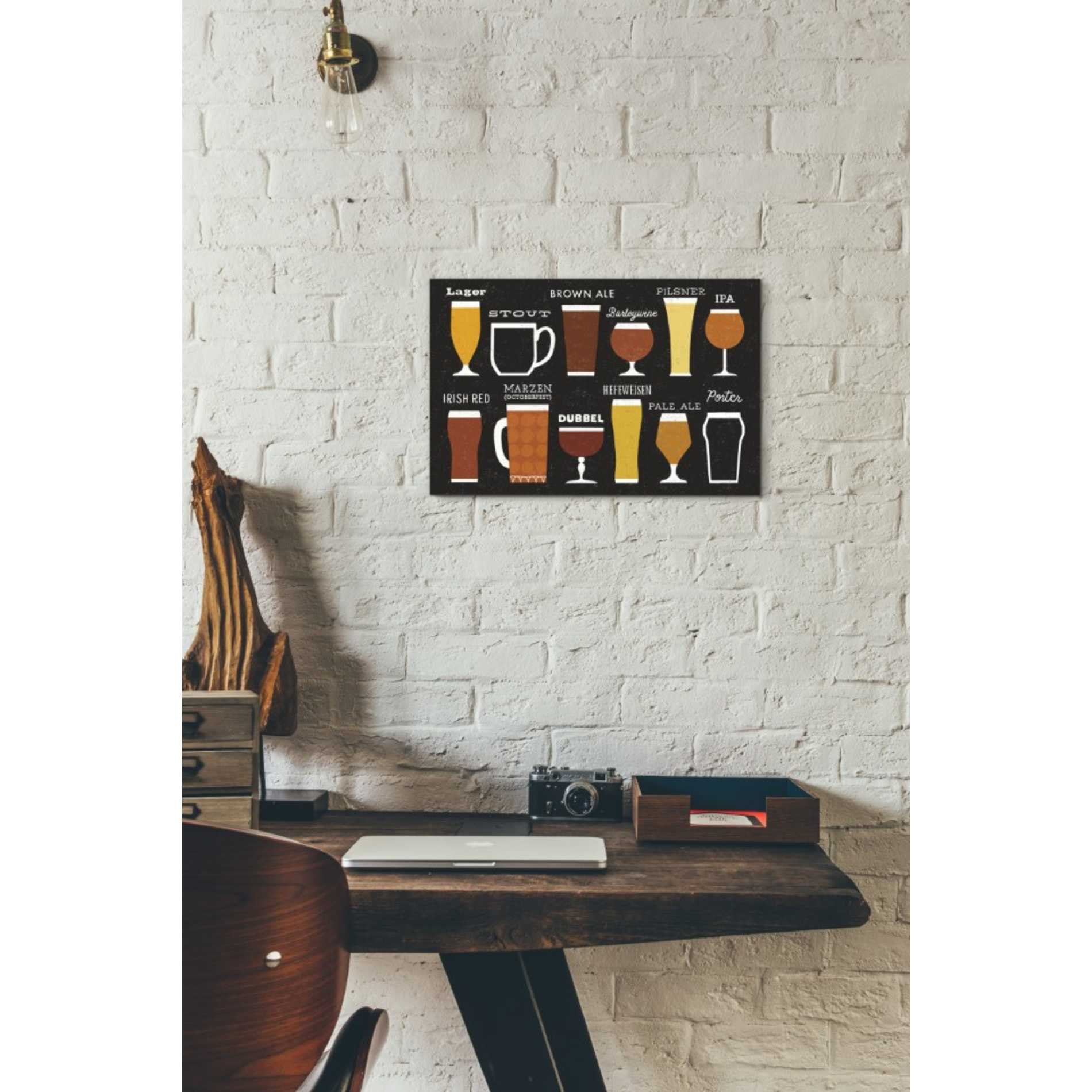 'Craft Beer List' by Michael Mullan, Canvas Wall Art,18 x 12