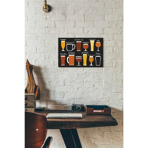 Image of 'Craft Beer List' by Michael Mullan, Canvas Wall Art,18 x 12