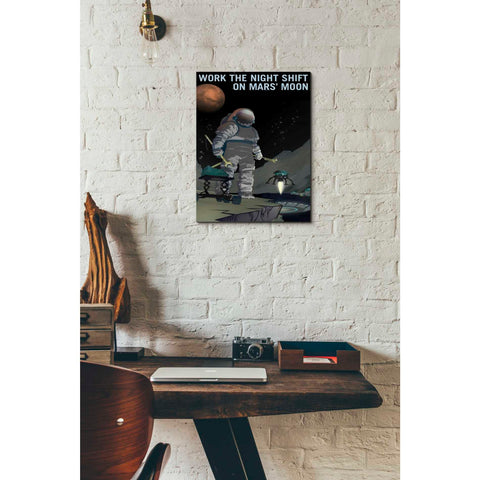 Image of 'Mars Explorer Series: Work The Night Shift" Space Canvas Wall Art,12 x 18