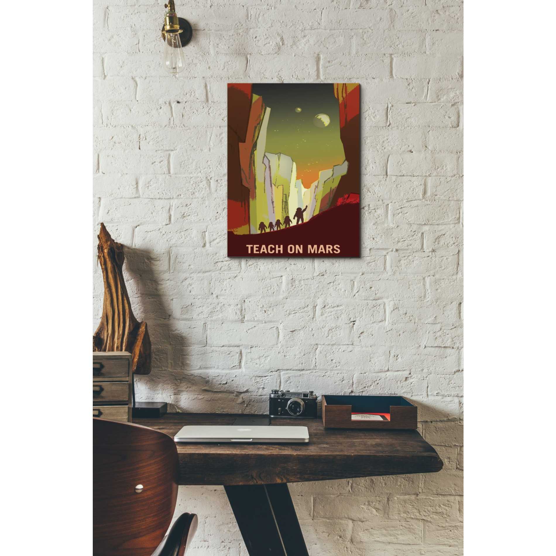 'Mars Explorer Series: Teach on Mars" Space Canvas Wall Art,12 x 18