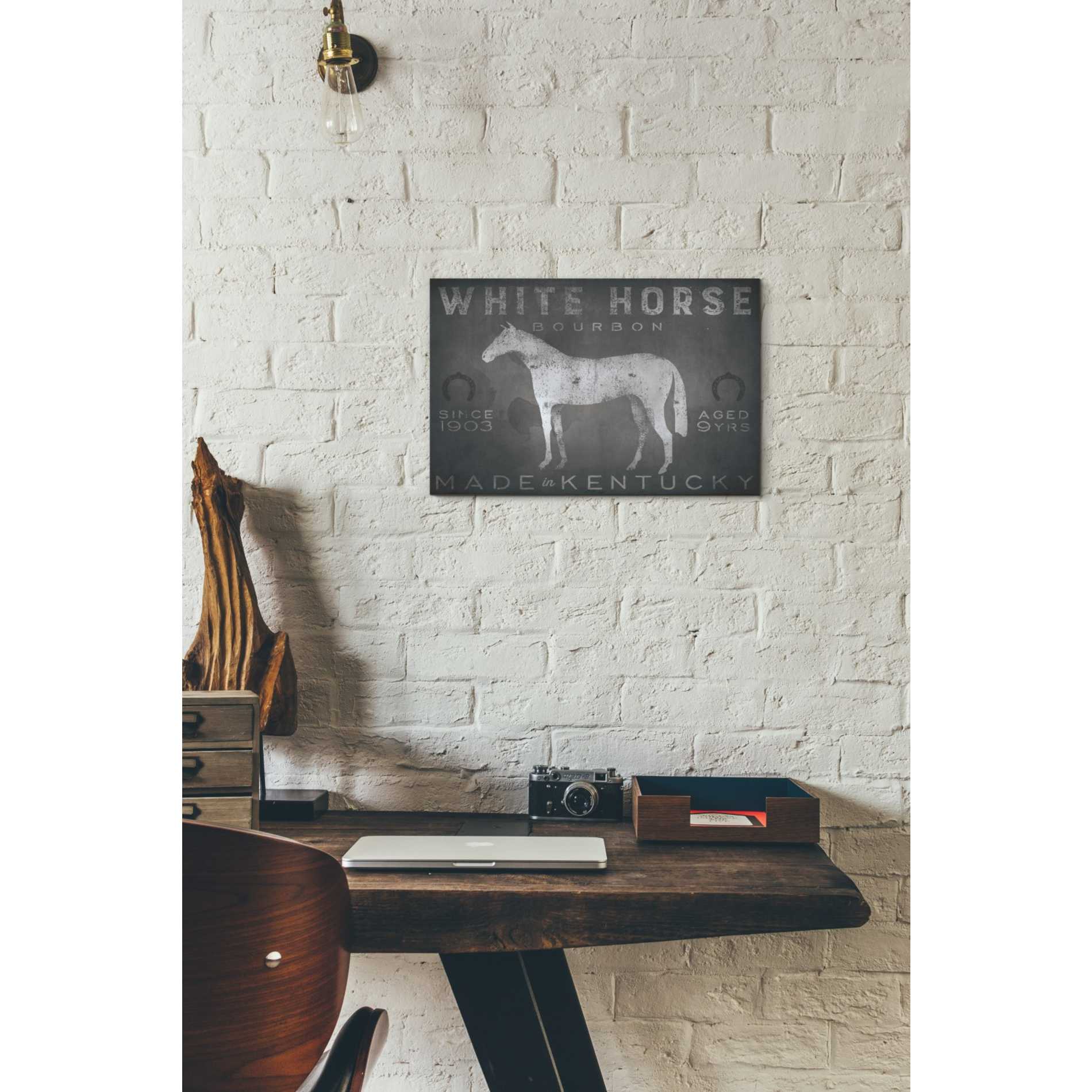 'White Horse with Words' by Ryan Fowler, Canvas Wall Art,12 x 18