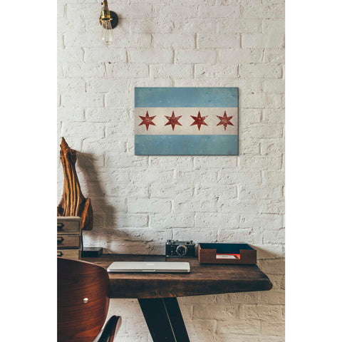 Image of 'Chicago Flag' by Ryan Fowler, Canvas Wall Art,12 x 18