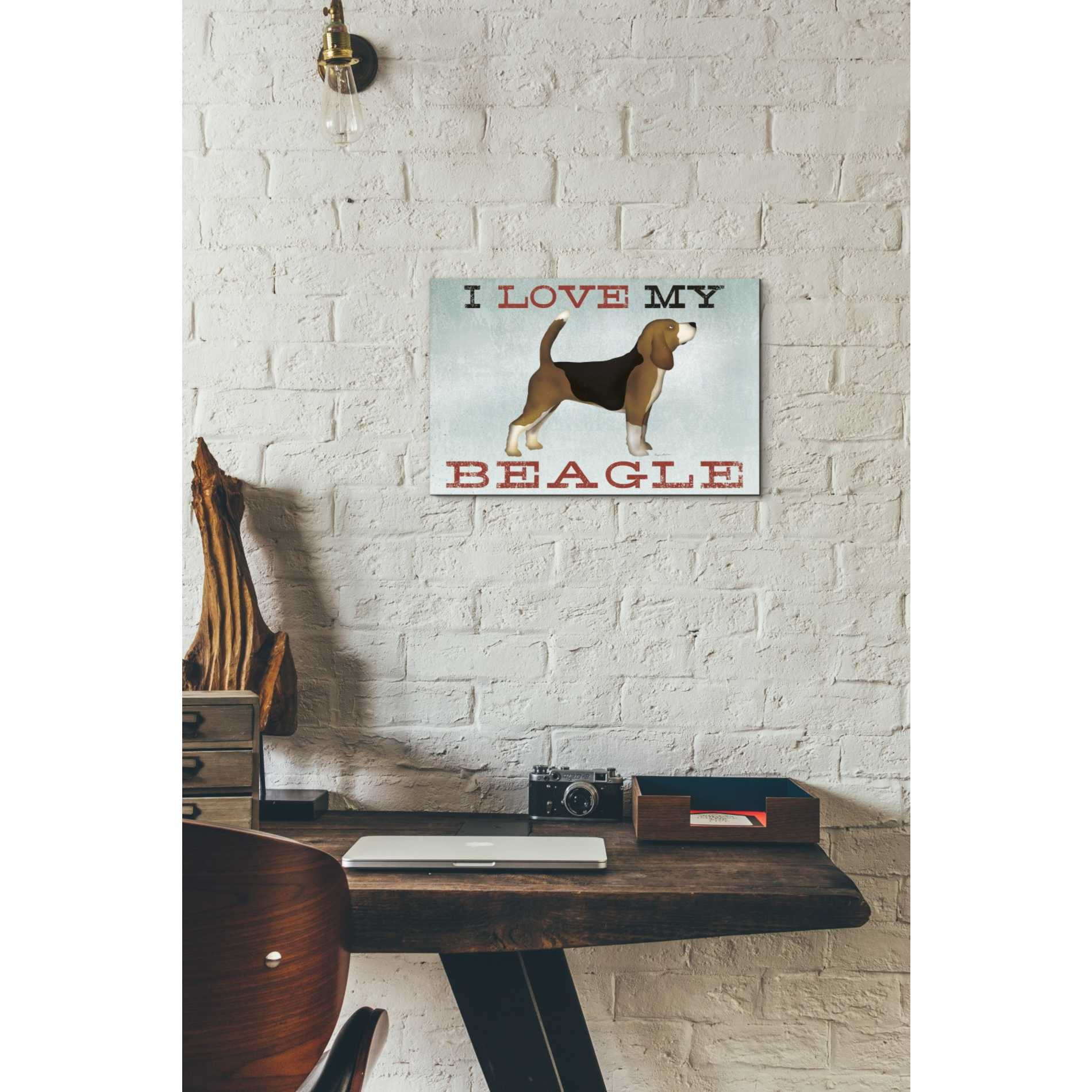 'Beagle Canoe - I Love My Beagle II' by Ryan Fowler, Canvas Wall Art,12 x 18