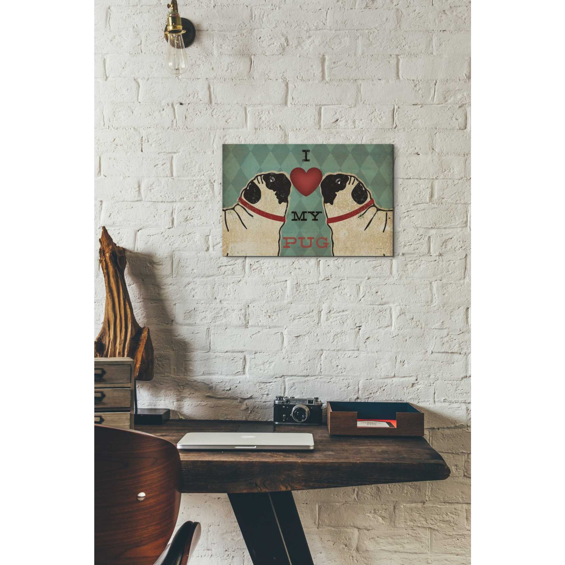 'Pug and Pug - I Love My Pug' by Ryan Fowler, Canvas Wall Art,12 x 18