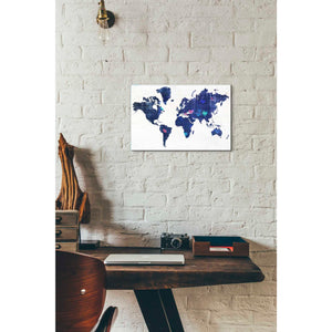 'Hearts World Map 3' by Irena Orlov, Canvas Wall Art,18 x 12