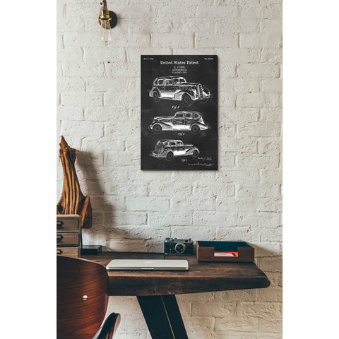 Image of 'Luxury Automobile Blueprint Patent Chalkboard' Canvas Wall Art,12 x 18