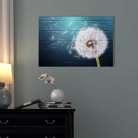 Image of 'Wood Series: Dandi Blue' Canvas Wall Art,12 x 18