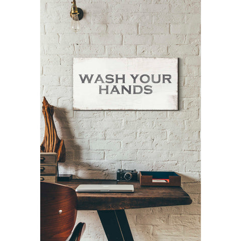 Image of 'Wash Your Hands' by Linda Woods, Canvas Wall Art,12 x 24