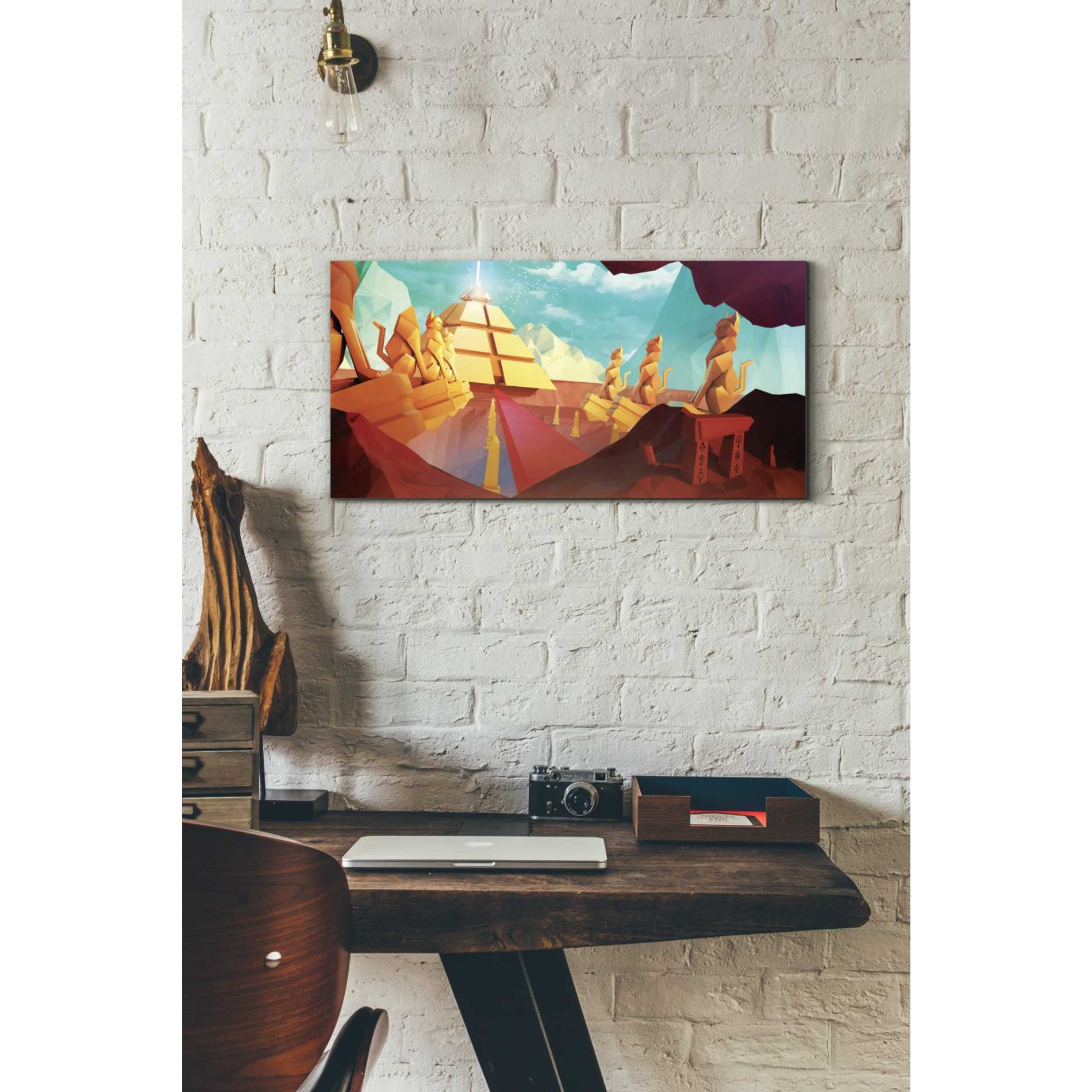 'Low Poly Pyramid' by Jonathan Lam, Giclee Canvas Wall Art