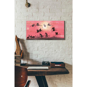 'Siege of Cranes' by River Han, Canvas Wall Art,12 x 24