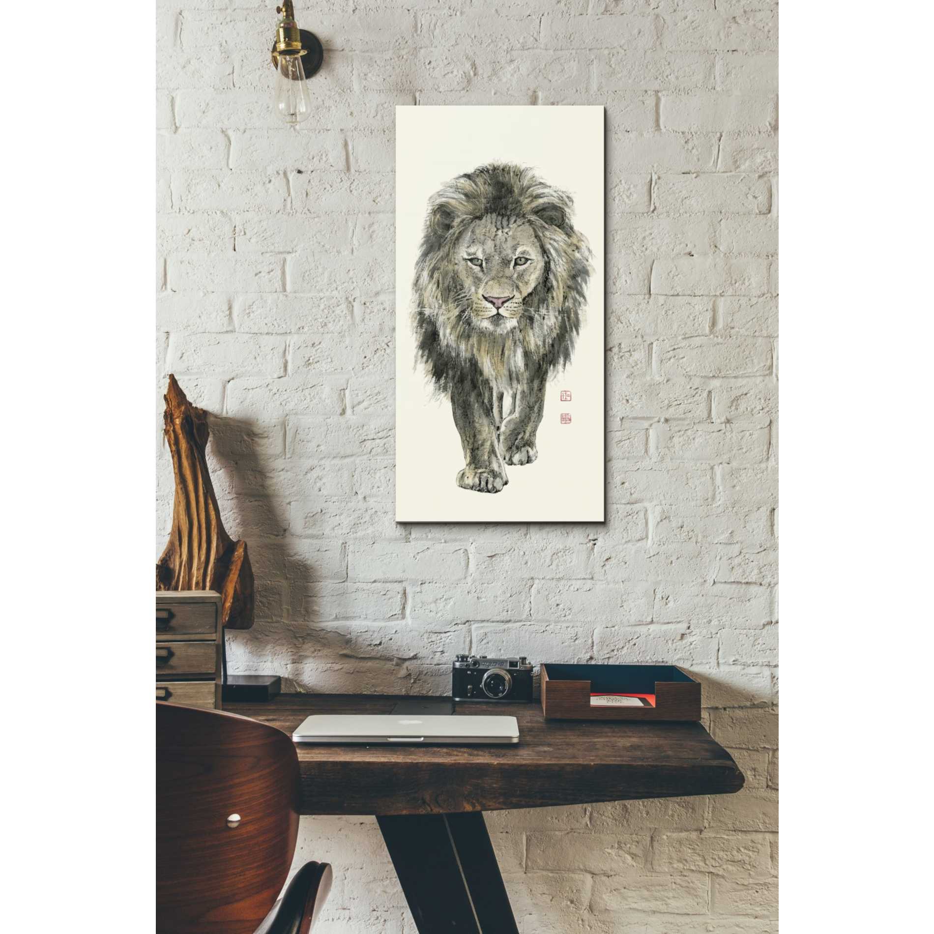 'Majestic King of the Jungle' by River Han, Canvas Wall Art,12 x 24