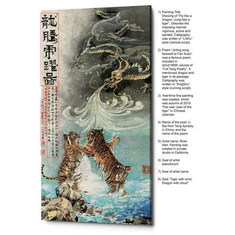 Image of 'Fly Like a Dragon, Jump Like a Tiger' by River Han, Canvas Wall Art,12 x 24