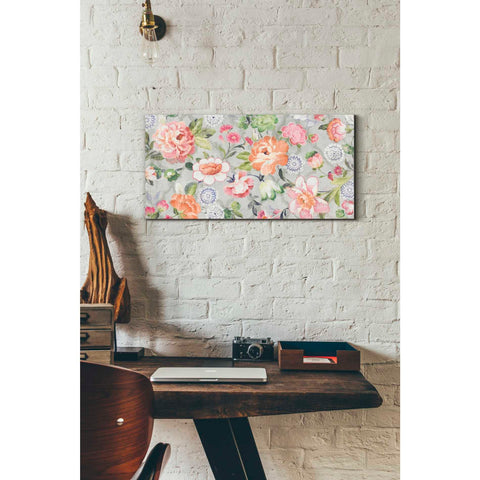 Image of 'Summer Garden of Delights Gray' by Danhui Nai, Canvas Wall Art,12 x 24