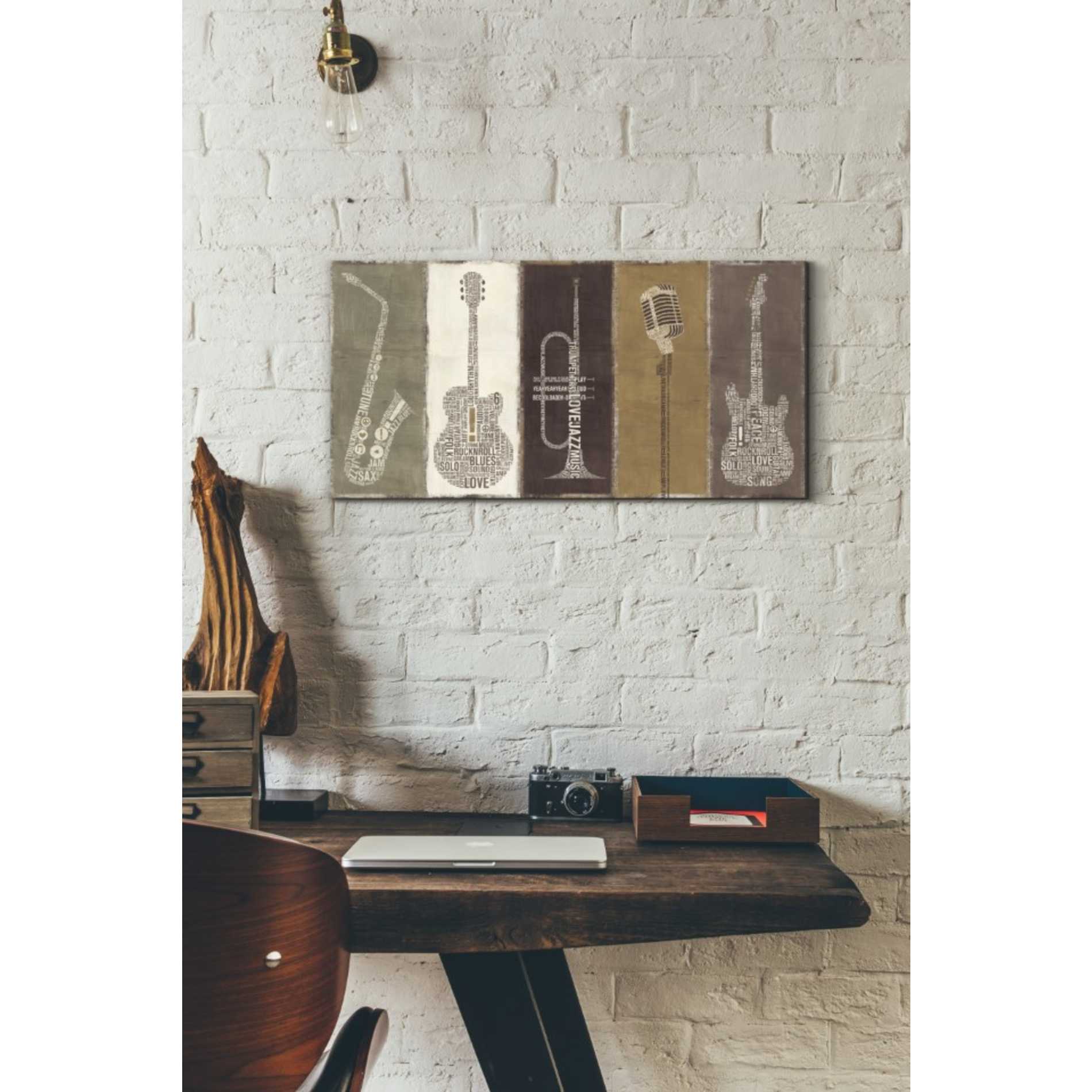 'Type Band Neutral Panel' by Michael Mullan, Canvas Wall Art,24 x 12