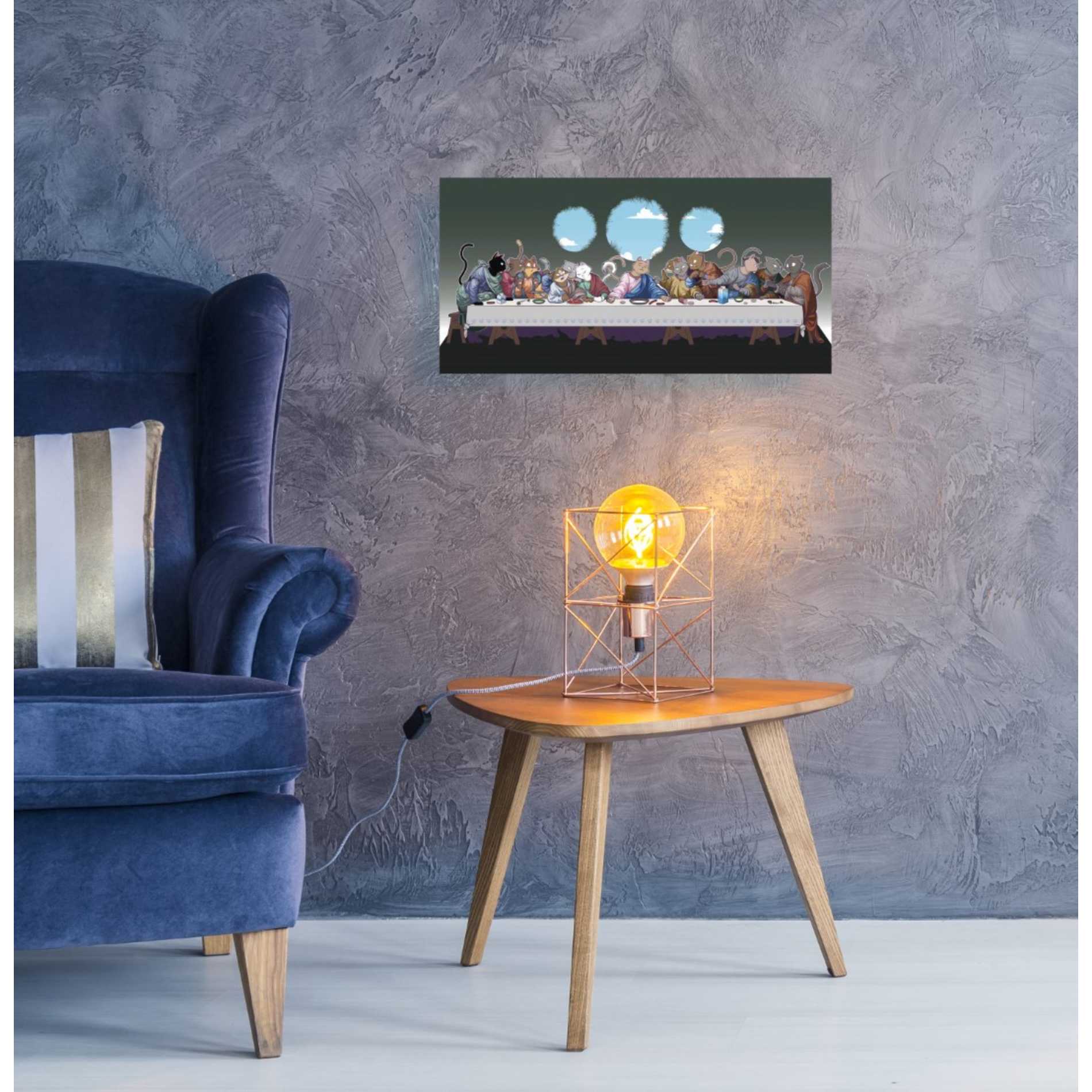 'The Cat's Last Supper' Canvas Wall Art,24 x 12