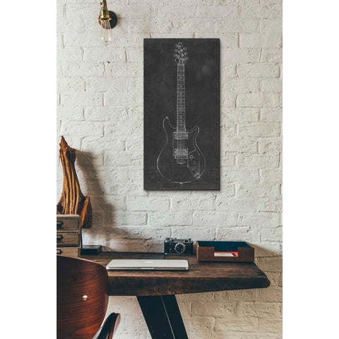Image of 'Electric Guitar Blueprint II' by Ethan Harper Canvas Wall Art,12 x 24