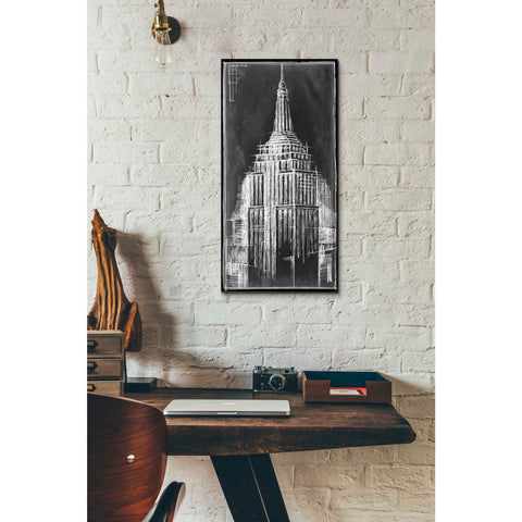 Image of 'Empire State Blueprint' by Ethan Harper Canvas Wall Art,12 x 24