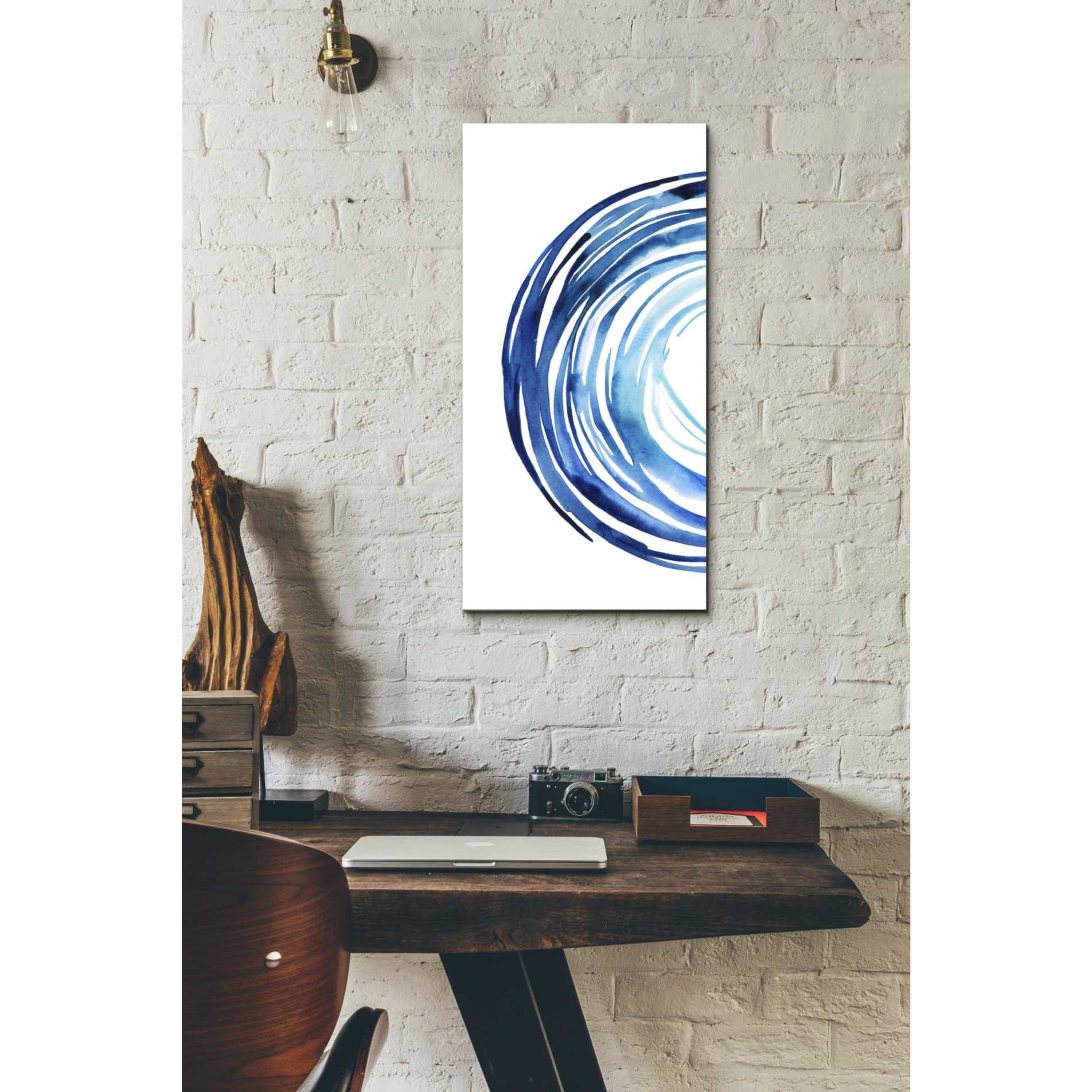 'Blue Vortex I' by Grace Popp Canvas Wall Art,12 x 24