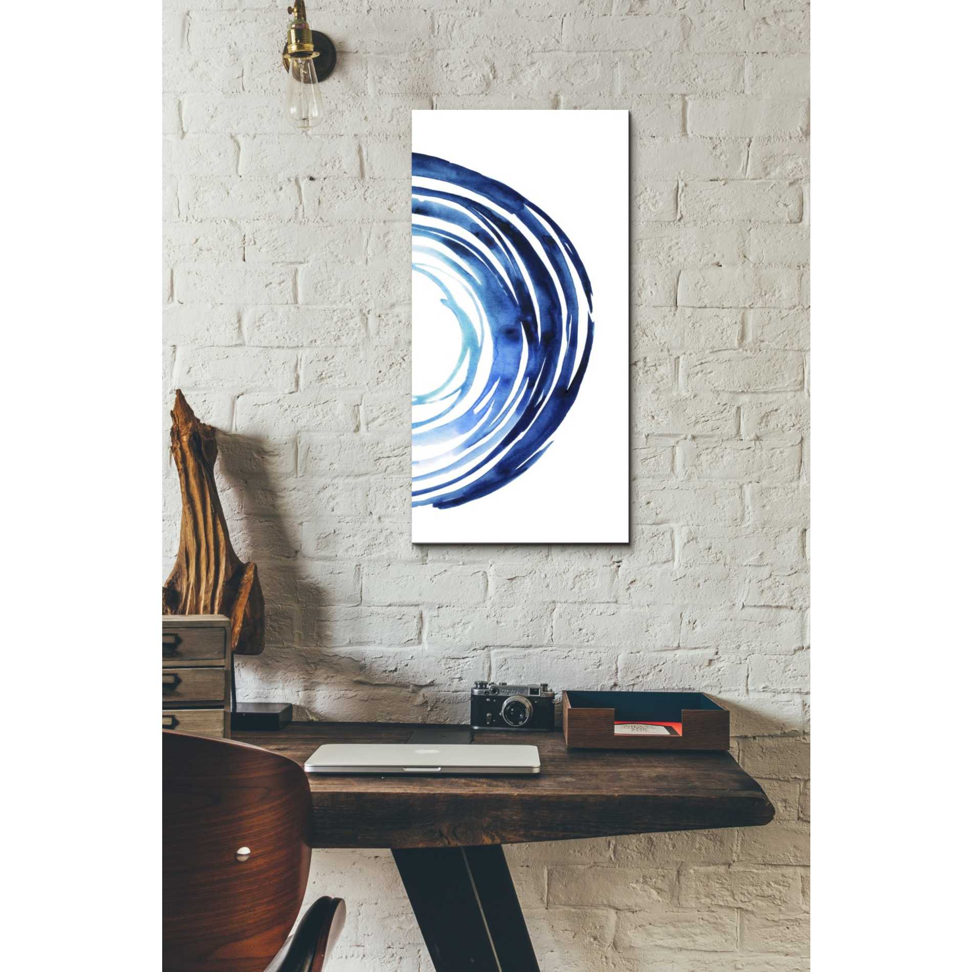 'Blue Vortex II' by Grace Popp Canvas Wall Art,12 x 24