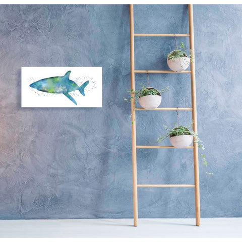 Image of 'Watercolor Shark I' by Linda Woods, Canvas Wall Art,24 x 12
