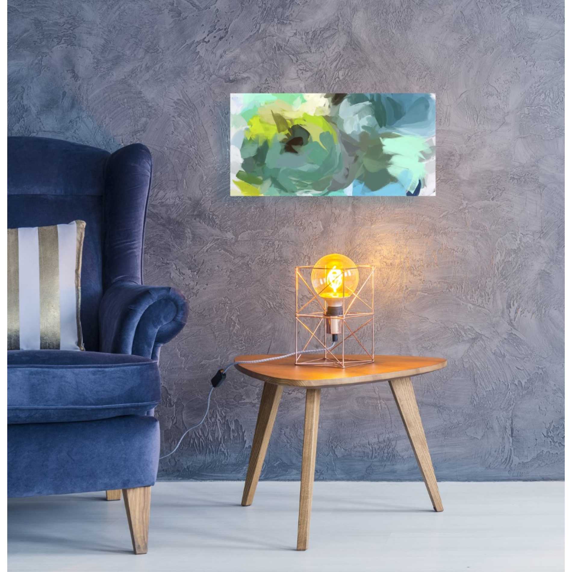 'The Shades of Green Abstract 2' by Irena Orlov, Canvas Wall Art,24 x 12