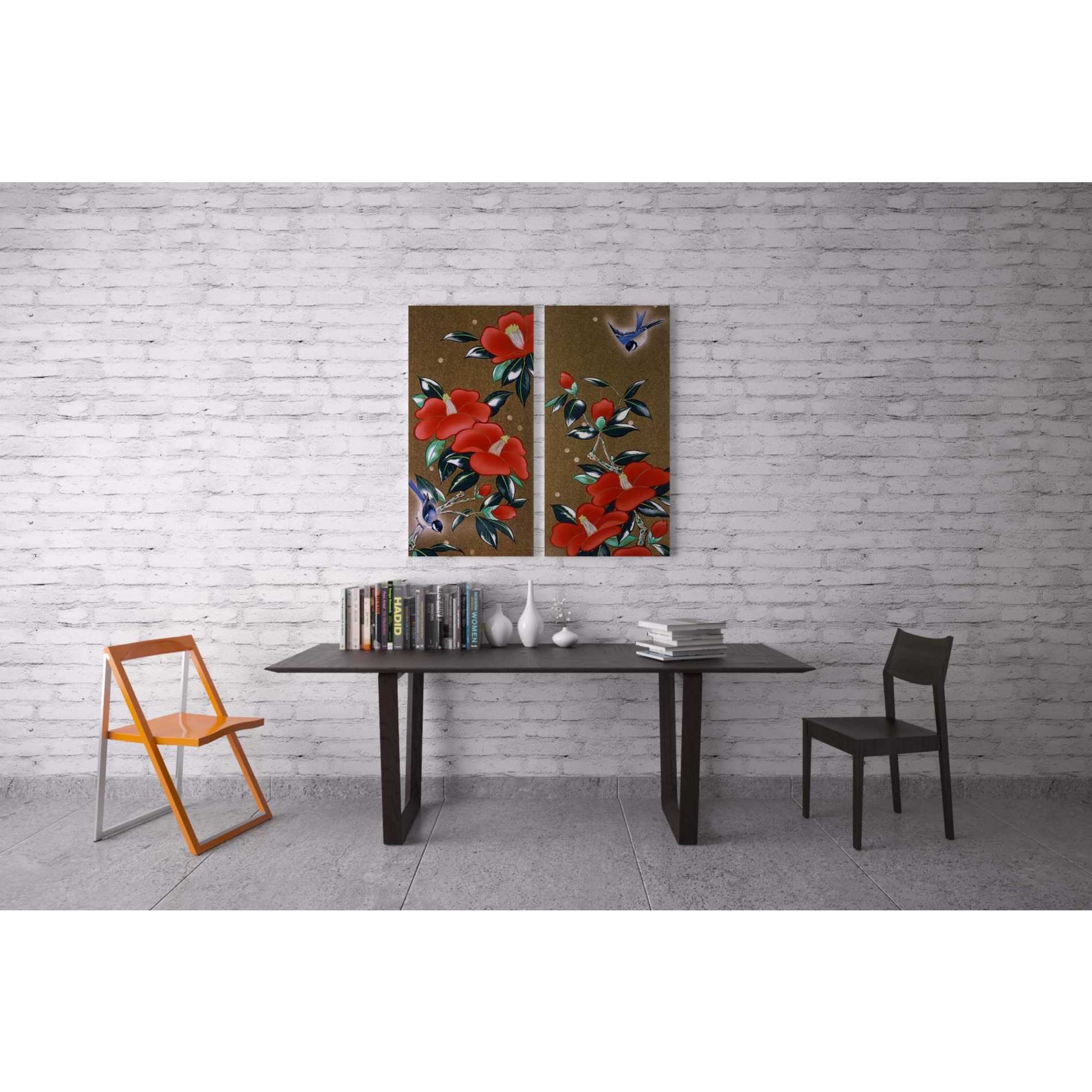 'Camellia L' by Zigen Tanabe, Giclee Canvas Wall Art