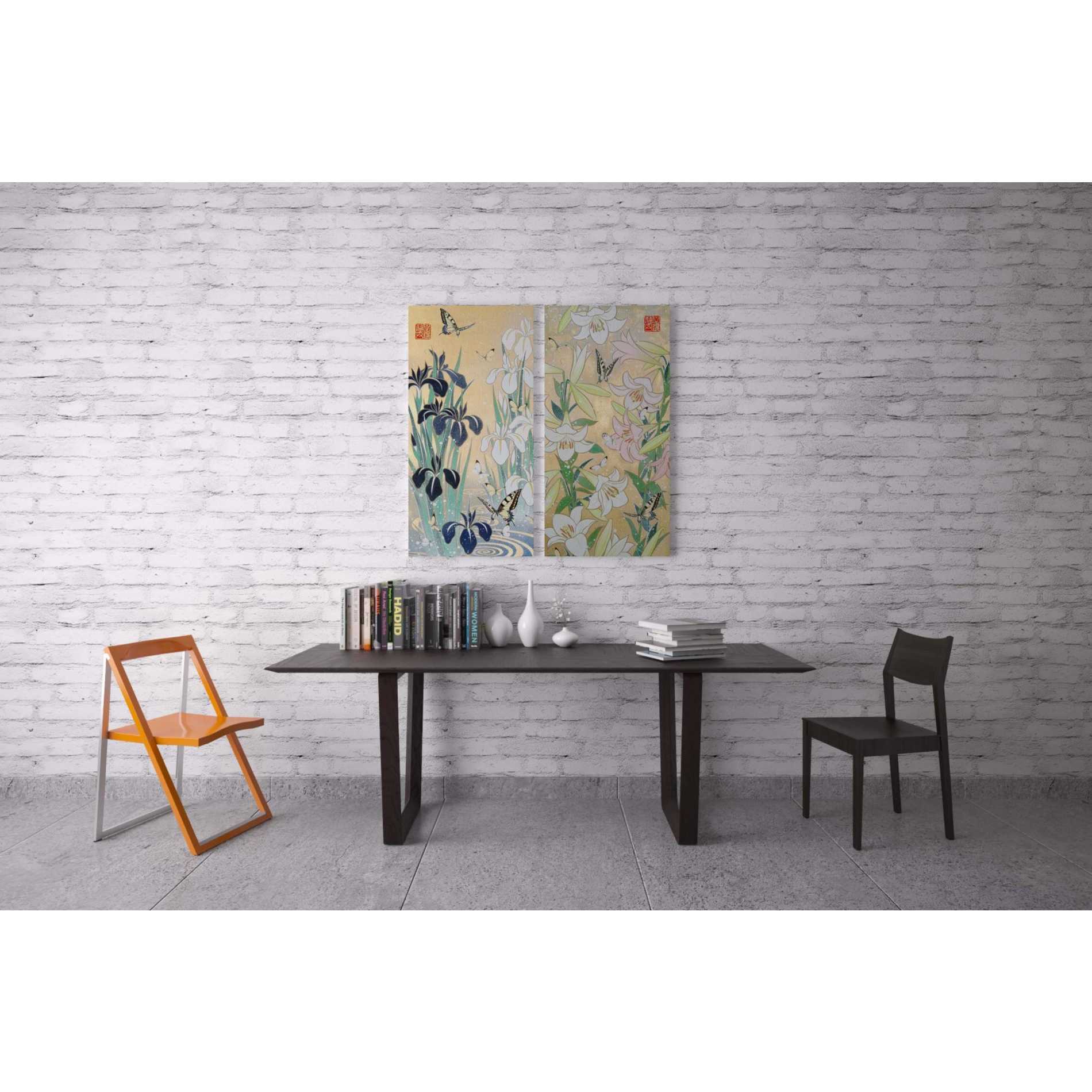 'Lily and Butterfly' by Zigen Tanabe, Giclee Canvas Wall Art