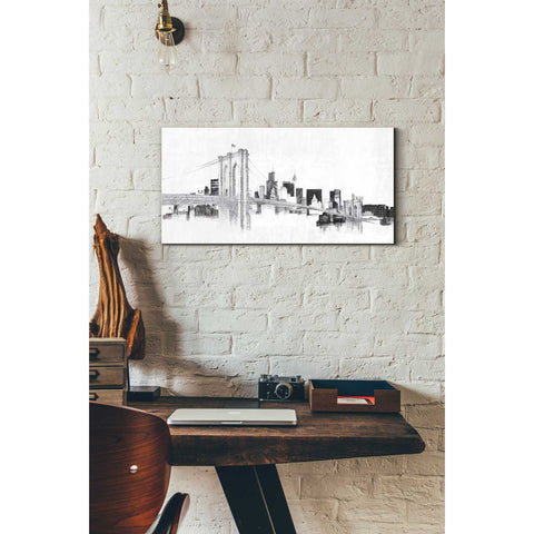Image of 'Skyline Crossing Silver' by Avery Tillmon, Canvas Wall Art,12 x 24