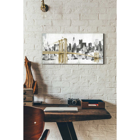 Image of 'New York Skyline I Yellow Bridge' by Avery Tillmon, Canvas Wall Art,12 x 24