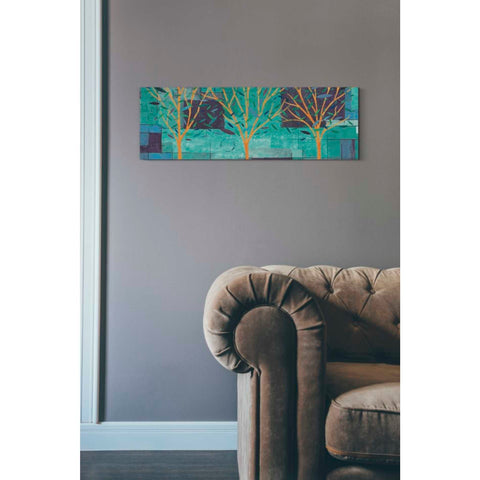 Image of 'Watercolor Forest III Peacock' by Veronique Charron, Canvas Wall Art,12 x 36