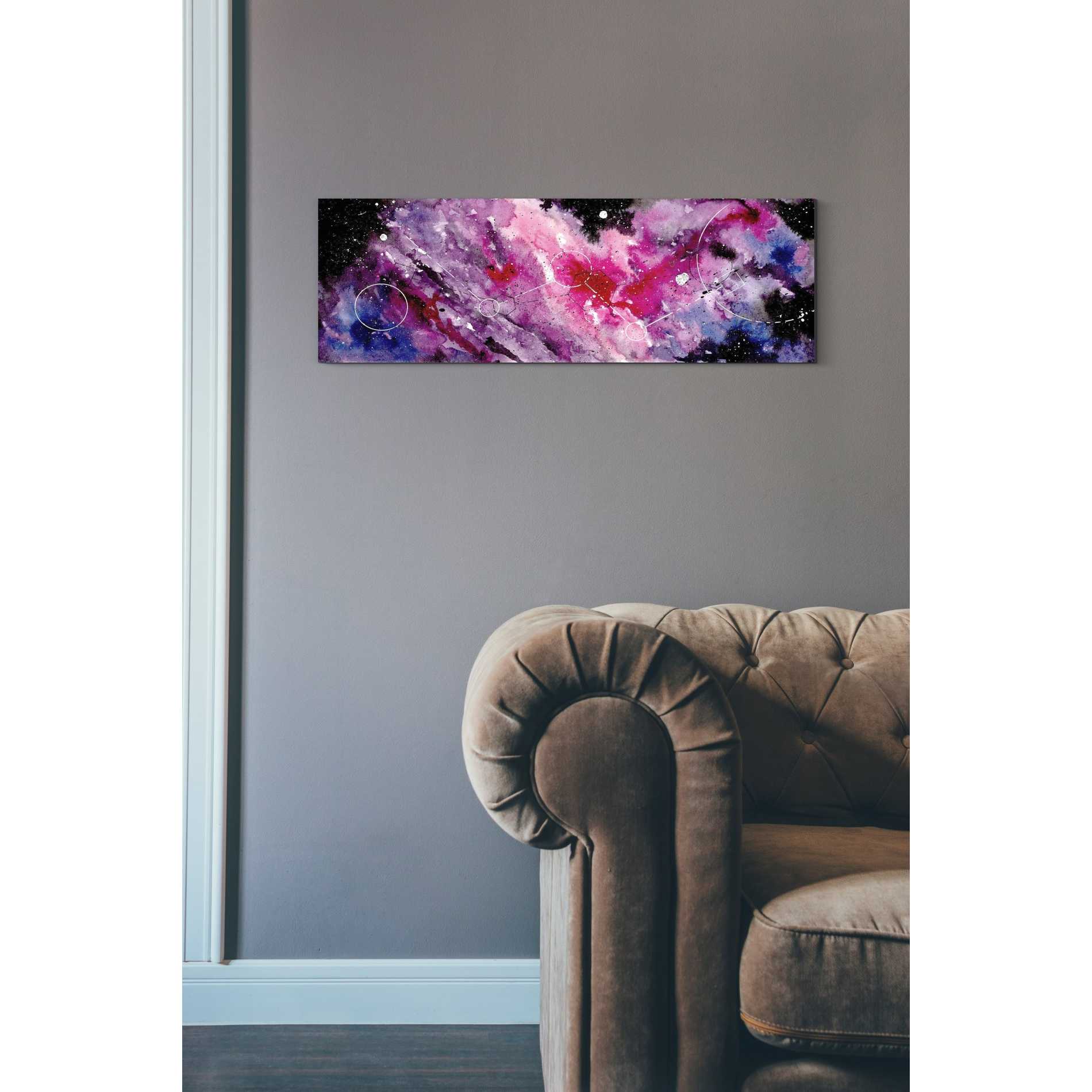 'Watercolor Nebula Fushia' by Craig Snodgrass, Canvas Wall Art,12 x 36