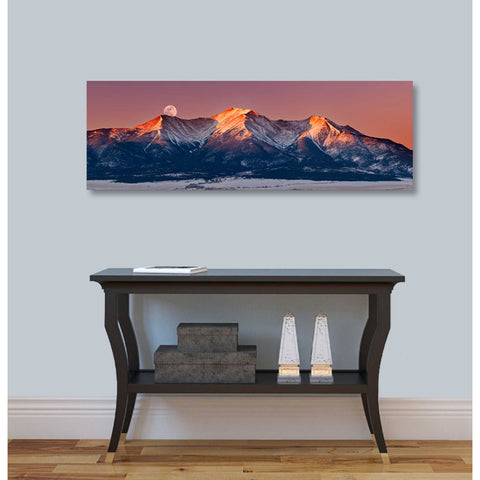 Image of 'Mount Princeton Moonset' by Darren White, Canvas Wall Art,12 x 36