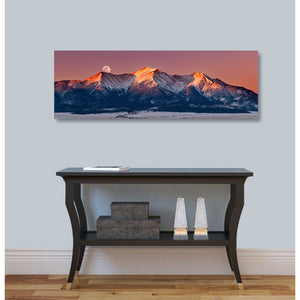 'Mount Princeton Moonset' by Darren White, Canvas Wall Art,12 x 36