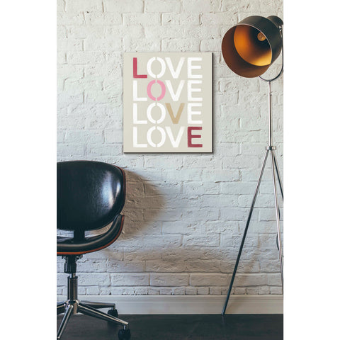 Image of 'Love Stencil' by Linda Woods, Canvas Wall Art,16 x 18
