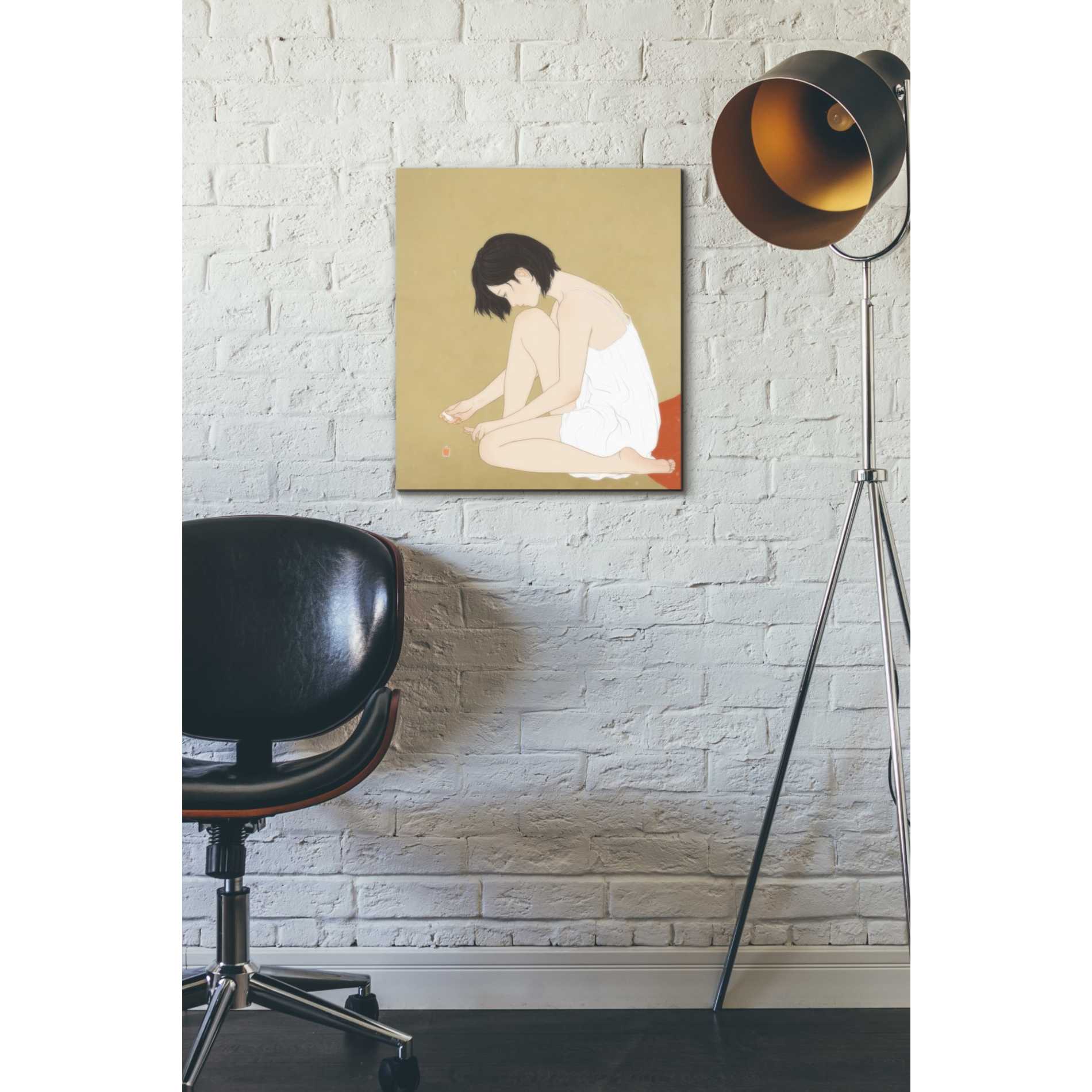 'A Woman Painting a Pedicure' by Sai Tamiya, Canvas Wall Art,16 x 18