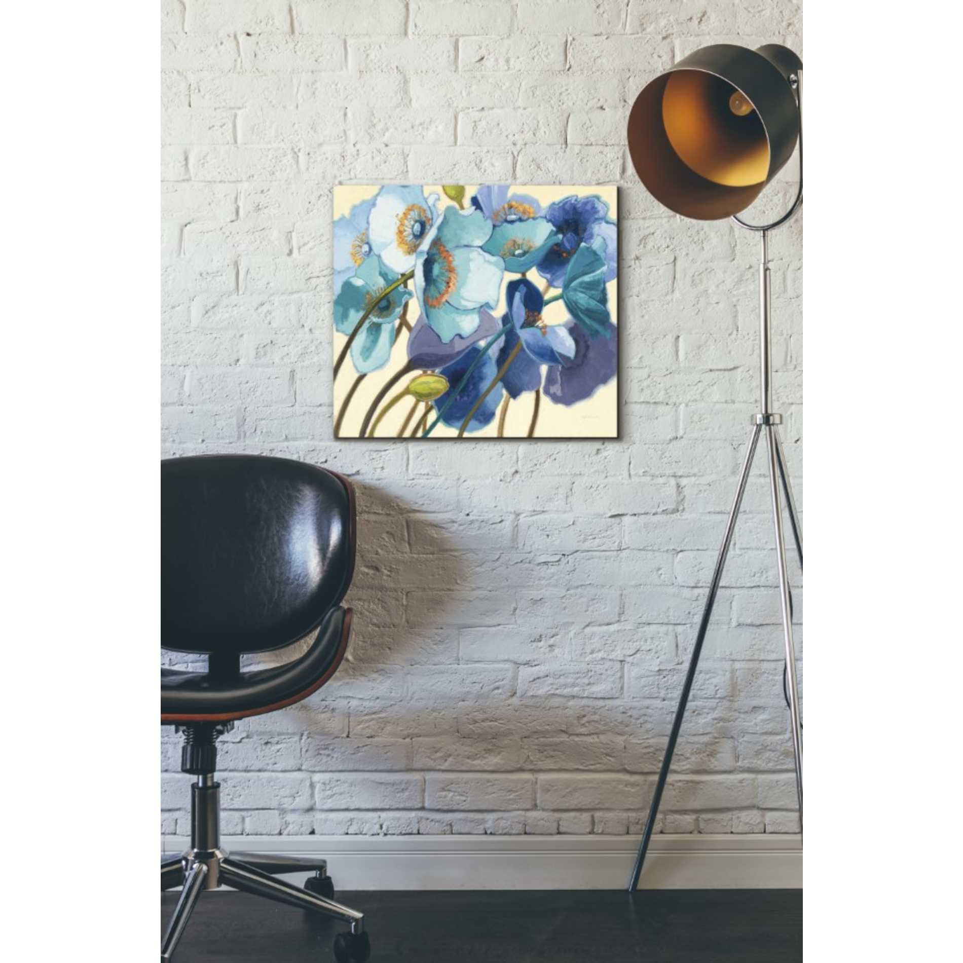 'Le Pavots Bleu' by Shirley Novak, Canvas Wall Art,18 x 16