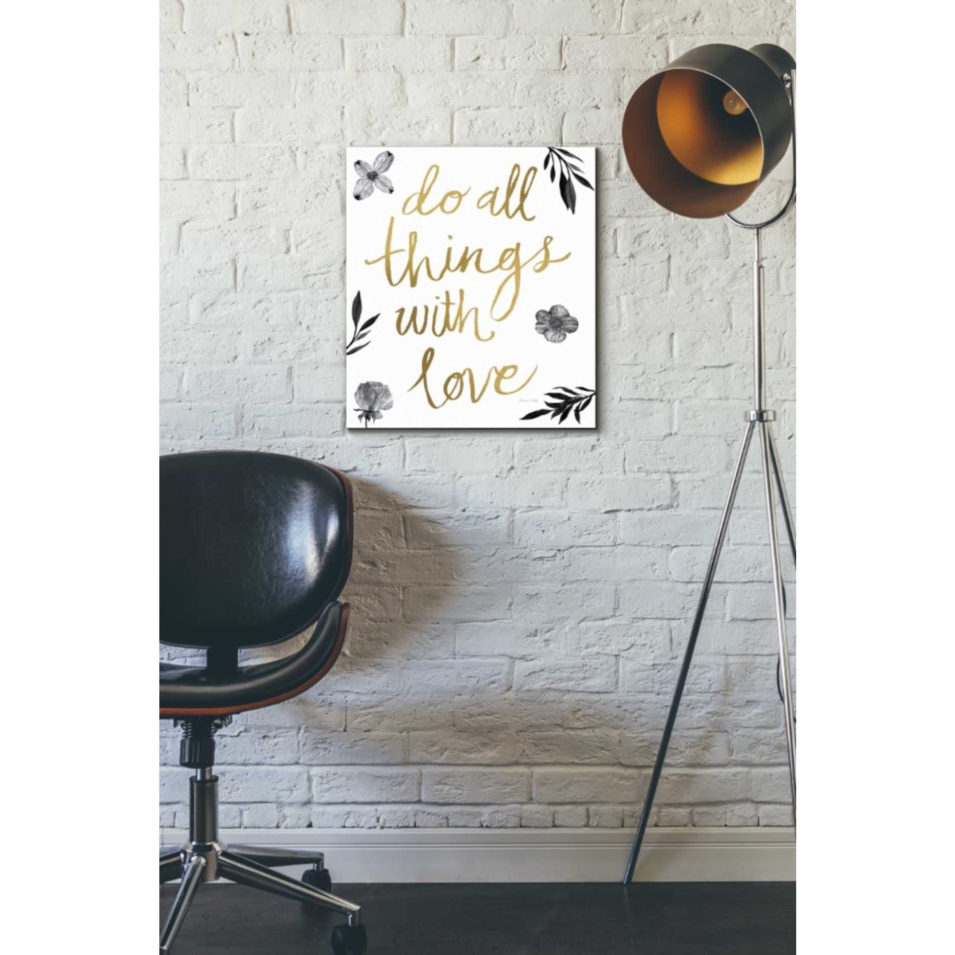 'Do All Things with Love BW' by Sara Zieve Miller, Canvas Wall Art,16 x 18