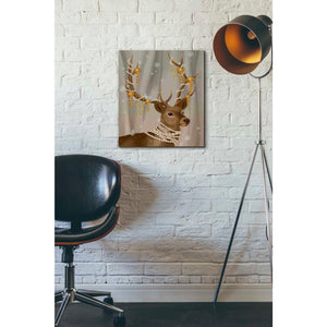 'Deer with Gold Bells' by Fab Funky Giclee Canvas Wall Art