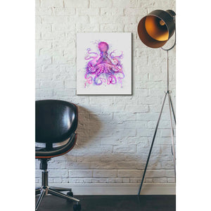 'Octopus Rainbow Splash Pink' by Fab Funky Giclee Canvas Wall Art