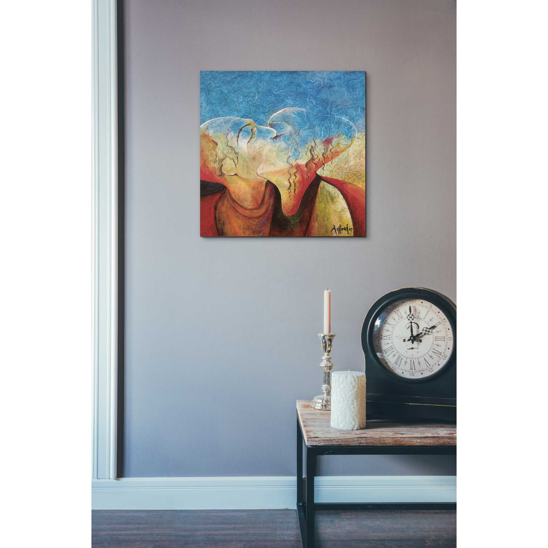 'The Kiss' by Samedin Asllani, Canvas Wall Art,18 x 18