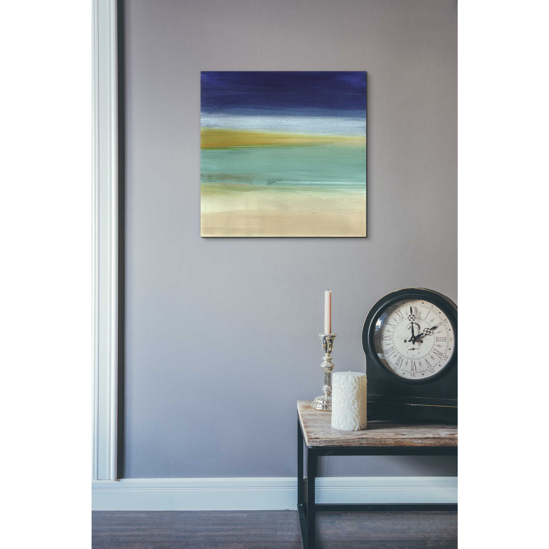 'Beach II' by Linda Woods, Canvas Wall Art,18 x 18