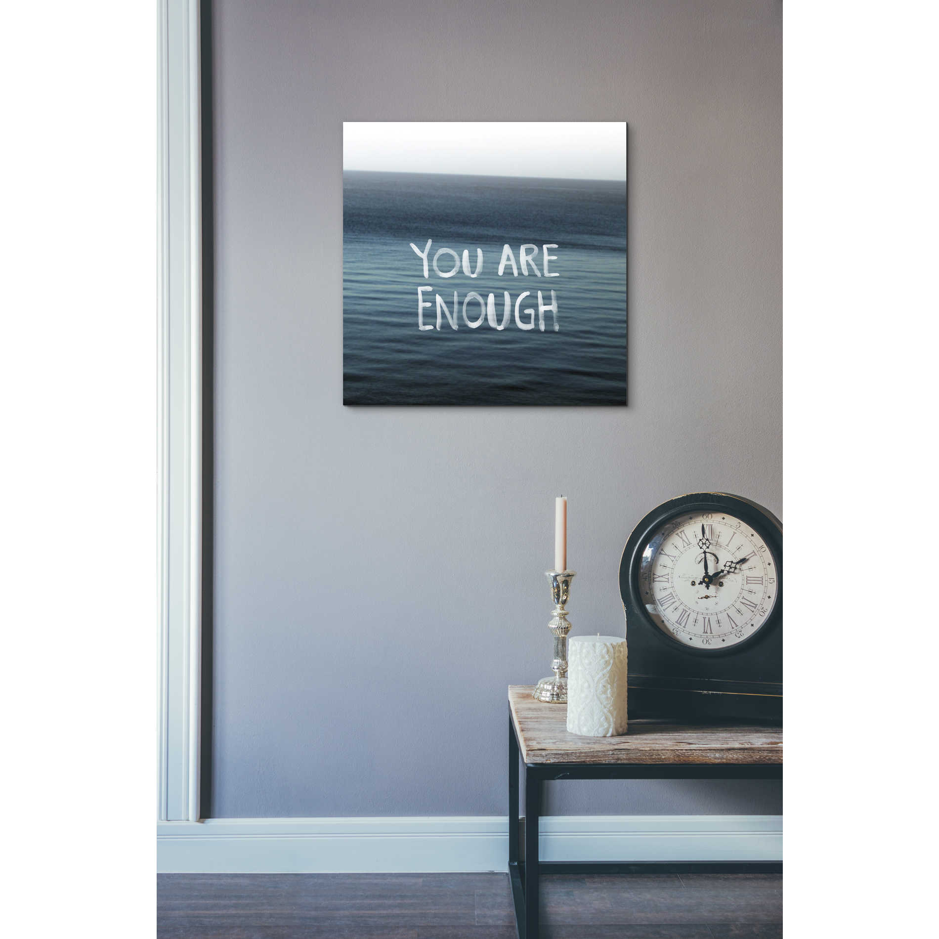 'You Are Enough' by Linda Woods, Canvas Wall Art,18 x 18