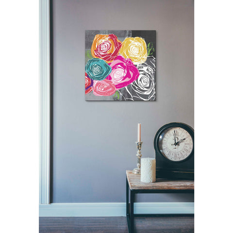 Image of 'Colorful Roses II' by Linda Woods, Canvas Wall Art,18 x 18