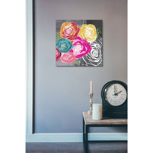 'Colorful Roses II' by Linda Woods, Canvas Wall Art,18 x 18