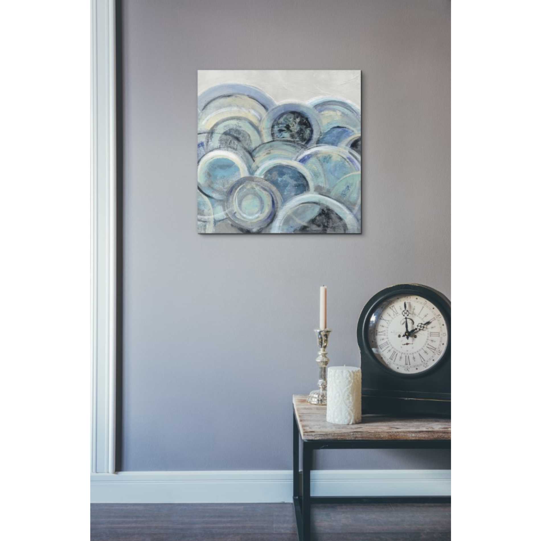 'Variation Blue Grey III' by Silvia Vassileva, Canvas Wall Art,18 x 18
