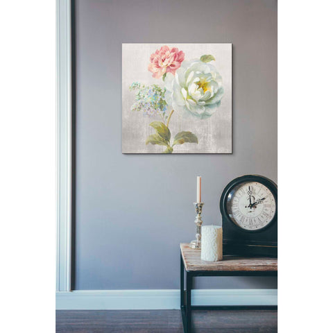 Image of 'Textile Floral Square I No Lace' by Danhui Nai, Canvas Wall Art,18 x 18