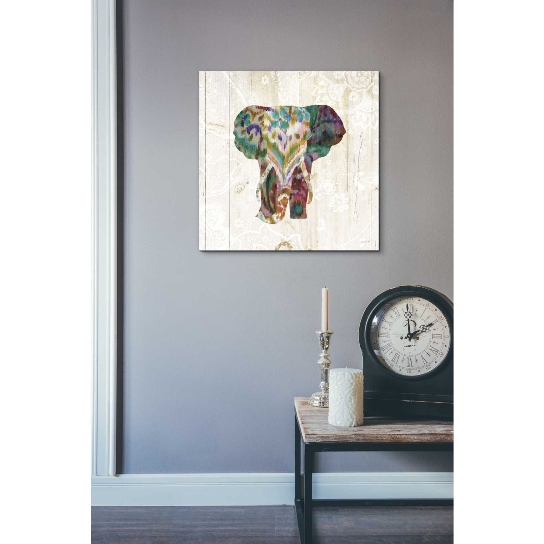 'Boho Paisley Elephant III' by Danhui Nai, Canvas Wall Art,18 x 18