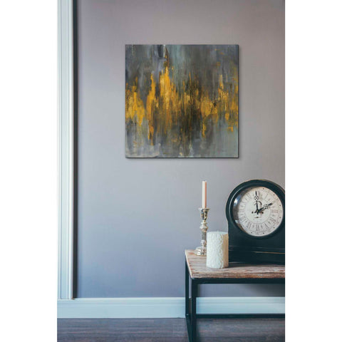 Image of 'Black and Gold Abstract' by Danhui Nai, Canvas Wall Art,18 x 18