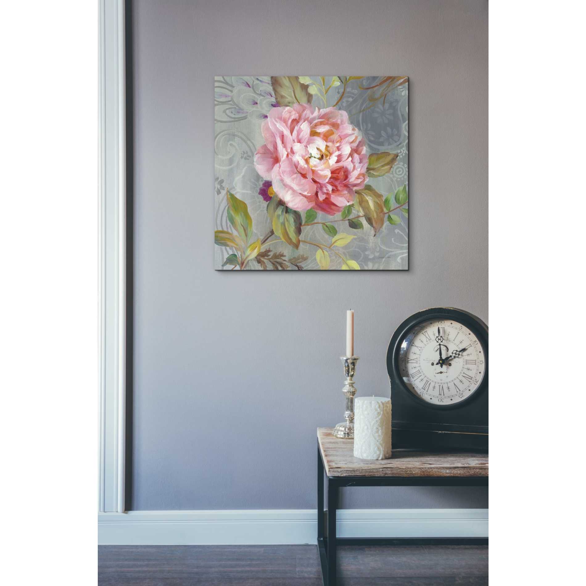 'Peonies and Paisley II' by Danhui Nai, Canvas Wall Art,18 x 18